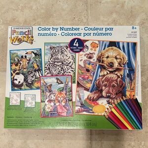 Dimensions Pencil Works Color by Number Set (4 Pictures) - NEW, never opened